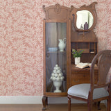 2970-26121 Morris Pink Leaf Wallpaper