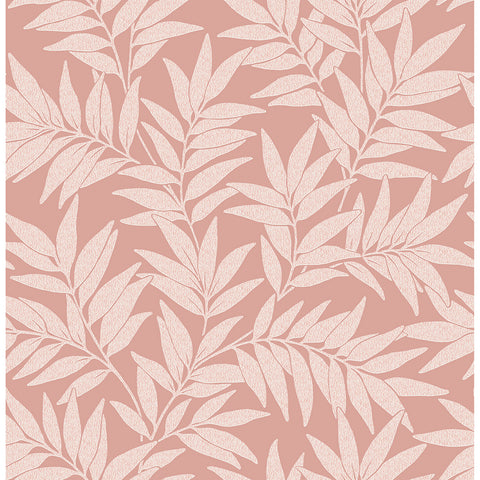2970-26121 Morris Pink Leaf Wallpaper