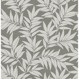 2970-26123 Morris Dark Grey Leaf Wallpaper