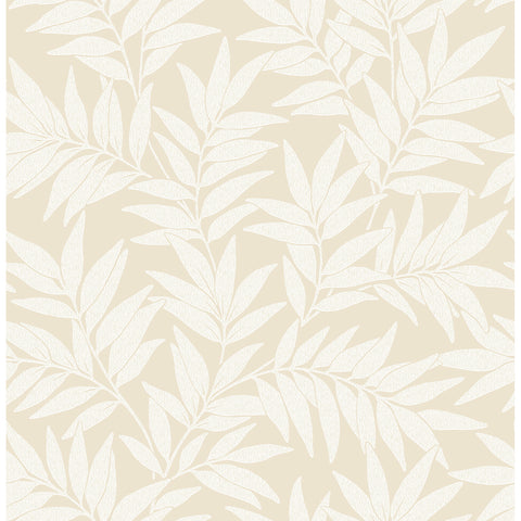 2970-26125 Morris Taupe Leaf Wallpaper