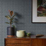 2970-26137 Larsson Indigo Ogee Wallpaper