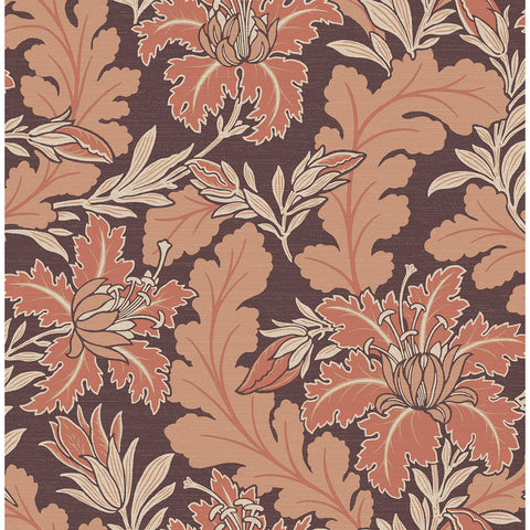  2970-26144 Butterfield Burgundy Floral Wallpaper