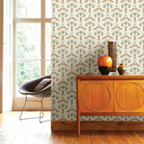 2970-26146 Dard Green Tulip Ogee Wallpaper