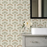 2970-26146 Dard Green Tulip Ogee Wallpaper
