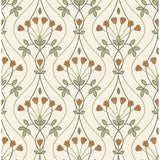 2970-26146 Dard Green Tulip Ogee Wallpaper