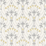2970-26147 Dard Grey Tulip Ogee Wallpaper
