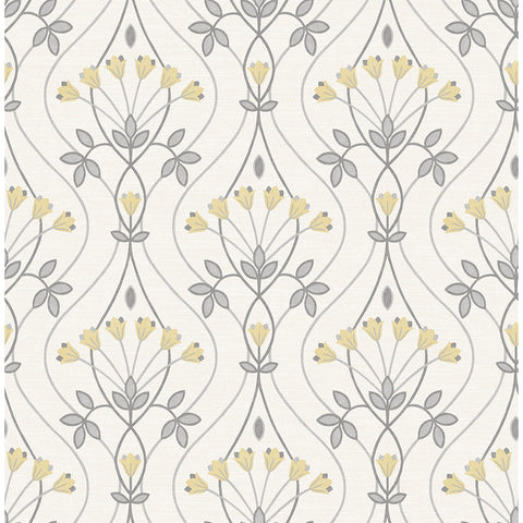 2970-26147 Dard Grey Tulip Ogee Wallpaper