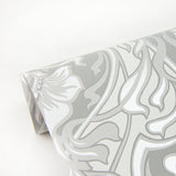 2970-26149 Mucha Off-White Botanical Ogee Wallpaper