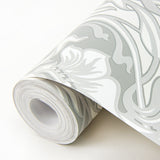 2970-26149 Mucha Off-White Botanical Ogee Wallpaper