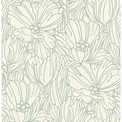 2970-87355 Selwyn Flock Sage Floral Wallpaper