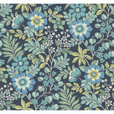 2970-87533 Voysey Navy Floral Wallpaper