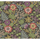 2970-87534 Voysey Brown Floral Wallpaper
