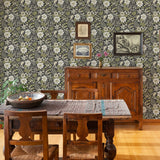 2970-87535 Voysey Black Floral Wallpaper