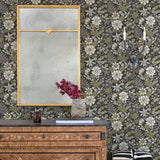 2970-87535 Voysey Black Floral Wallpaper
