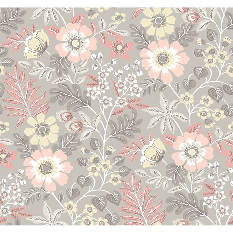 2970-87536 Voysey Pink Floral Wallpaper