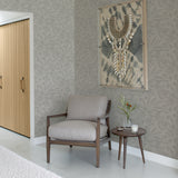 2971-86152 Lei Silver Etched Leaves Wallpaper