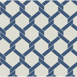 2971-86308 Payton Blue Hexagon Trellis Wallpaper