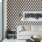 2971-86310 Payton Black Hexagon Trellis Wallpaper