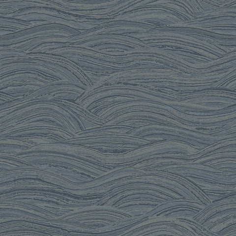  2971-86365 Leith Blue Zen Waves Wallpaper