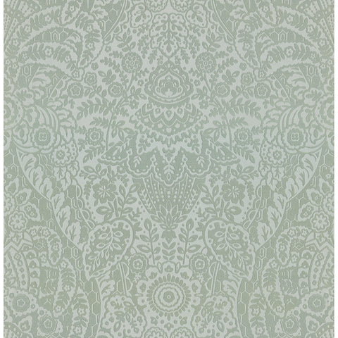 2973-87366 Maris Silver Flock Damask Wallpaper