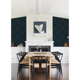 2973-87367 Maris Indigo Flock Damask Wallpaper