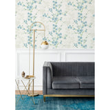 2973-90107 Nicolette Light Blue Floral Trail Wallpaper