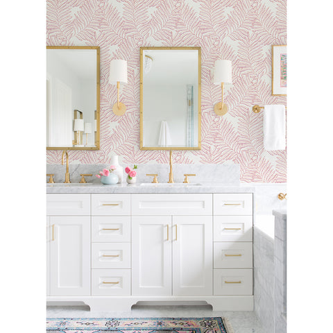 2973-90502 Finnley Pink Inked Fern Wallpaper