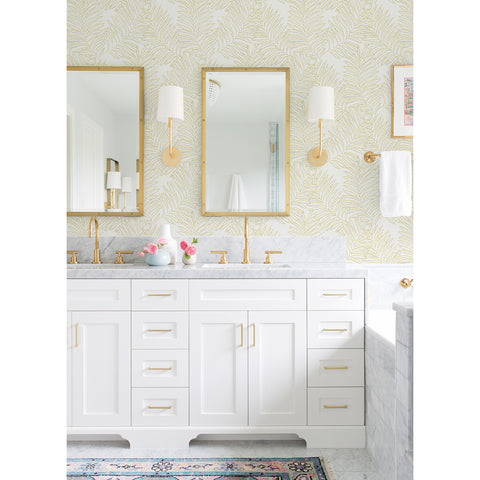 2973-90504 Finnley Yellow Inked Fern Wallpaper