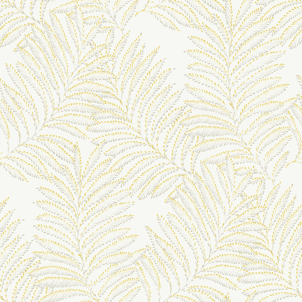 2973-90504 Finnley Yellow Inked Fern Wallpaper