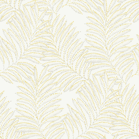2973-90504 Finnley Yellow Inked Fern Wallpaper