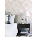  2973-90702 Zag Pink Modern Plaid Wallpaper