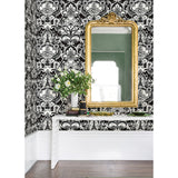 2973-90886 Sadie Black Parisian Damask Wallpaper