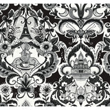 2973-90886 Sadie Black Parisian Damask Wallpaper