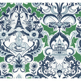 2973-90887 Sadie Green Parisian Damask Wallpaper