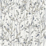 2975-26238 Leandra Gray Floral Trail Wallpaper