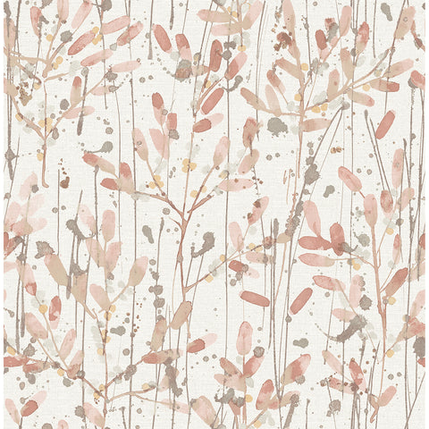 2975-26239 Leandra Coral Floral Trail Wallpaper
