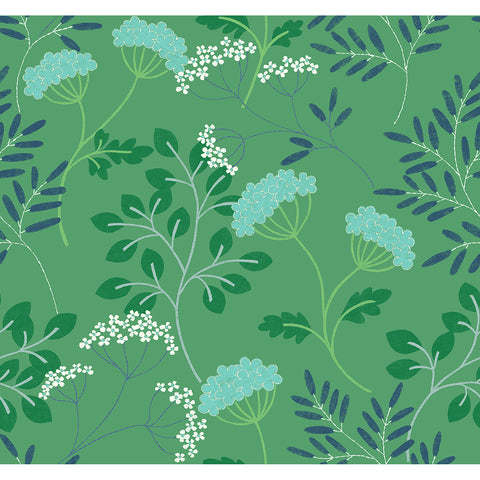 2975-87542 Sorrel Green Botanical Wallpaper