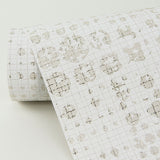 2976-86408 Celeste Platinum Circle Grid Wallpaper