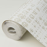 2976-86408 Celeste Platinum Circle Grid Wallpaper