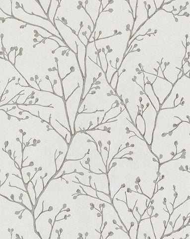 2976-86453 Koura Silver Branches Wallpaper