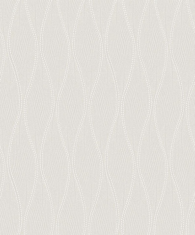 2976-86518 Tetsu Silver Ogee Wave Wallpaper