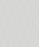 2976-86519 Tetsu Pewter Ogee Wave Wallpaper