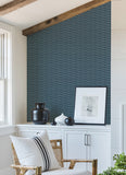 2988-70002 Gator Blue Geometric Stripe Wallpaper