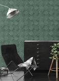 2988-70804 Thriller Green Wood Tile Wallpaper