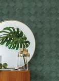 2988-70804 Thriller Green Wood Tile Wallpaper