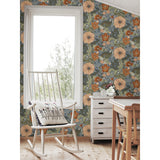 2999-13108 Victoria Blue Floral Nouveau Wallpaper