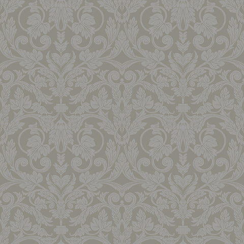 2999-14006 Rosali Grey Scroll Damask Wallpaper