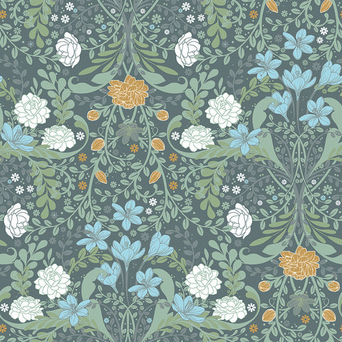  2999-24106 Froso Turquoise Garden Damask Wallpaper