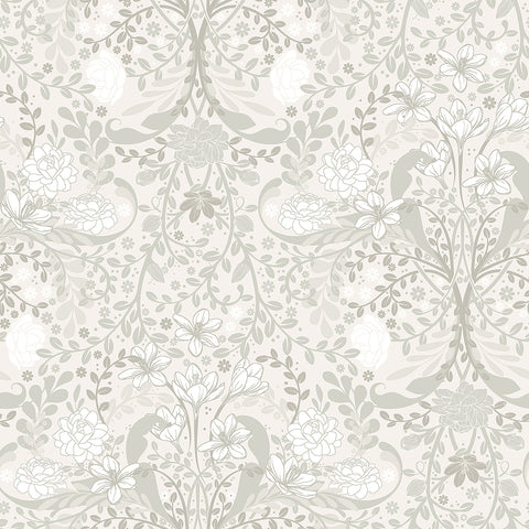  2999-24107 Froso Light Grey Garden Damask Wallpaper