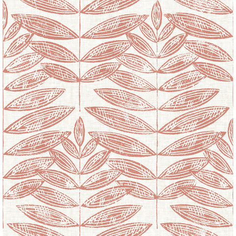  2999-25103 Akira Coral Leaf Wallpaper